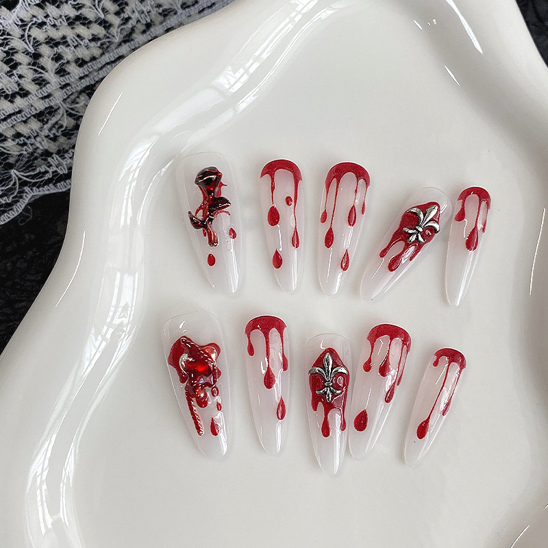Drip Tip Resin - 10 stuks lange amandelvormige opzetnagels, transparante