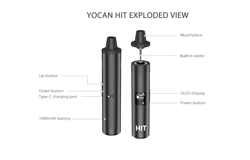 Originele Yocan Hit Droog Krui - Vaping Area recensie en prijs